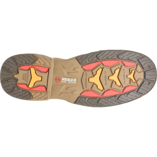 Double H Men's Phantom Rider Raid 8" Slip Resistant U Toe Lacer Work Boot -Brown- DH5394 - Overlook Boots