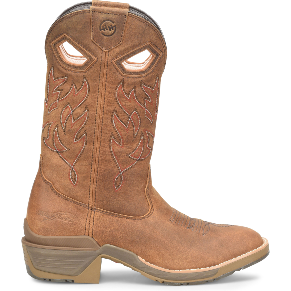 Double H Men's Feudal 12" U Toe Slip Resist Western Work Boot -Brown- DH5421 7.5 / Medium / Brown - Overlook Boots
