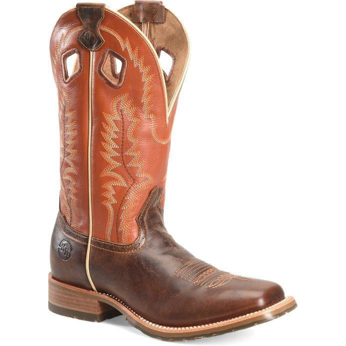 Double H Men's Casino 12" Square Toe Western Work Boot- Brown - DH7020 7.5 / Medium / Brown - Overlook Boots