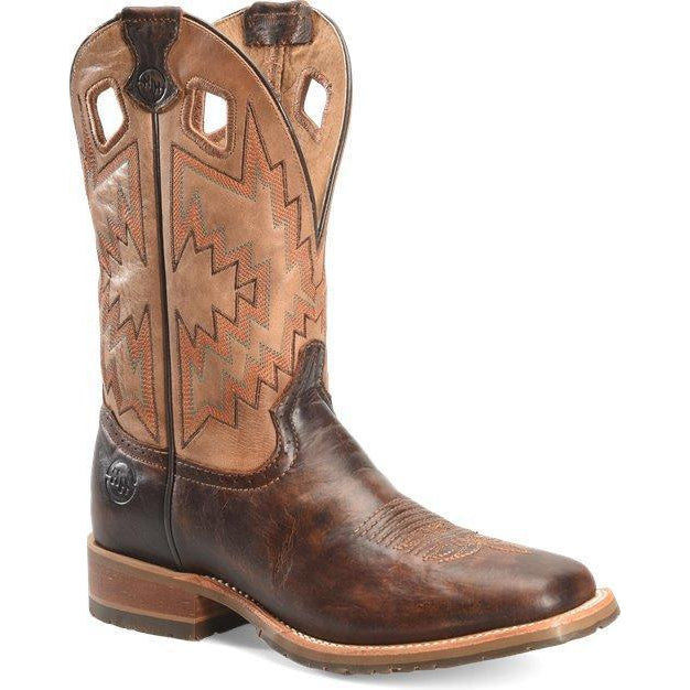 Double H Men's Winston 11" Square Toe Western Work Boot- Brown- DH7023 7.5 / Medium / Brown - Overlook Boots