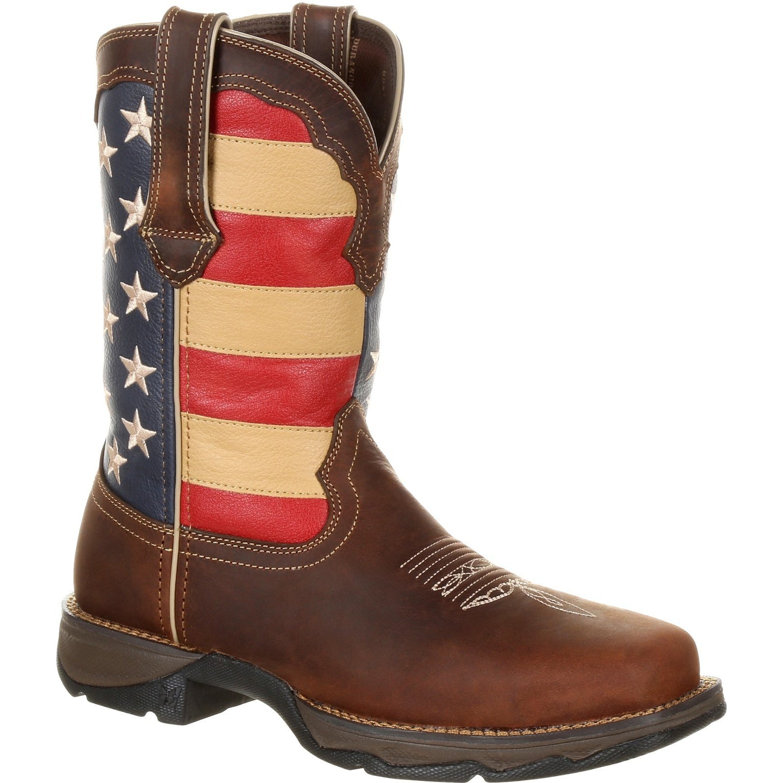 Durango Women's Lady Rebel 10" Steel Toe Patriotic Flag Work Boot 6 / Medium / Brown - Overlook Boots