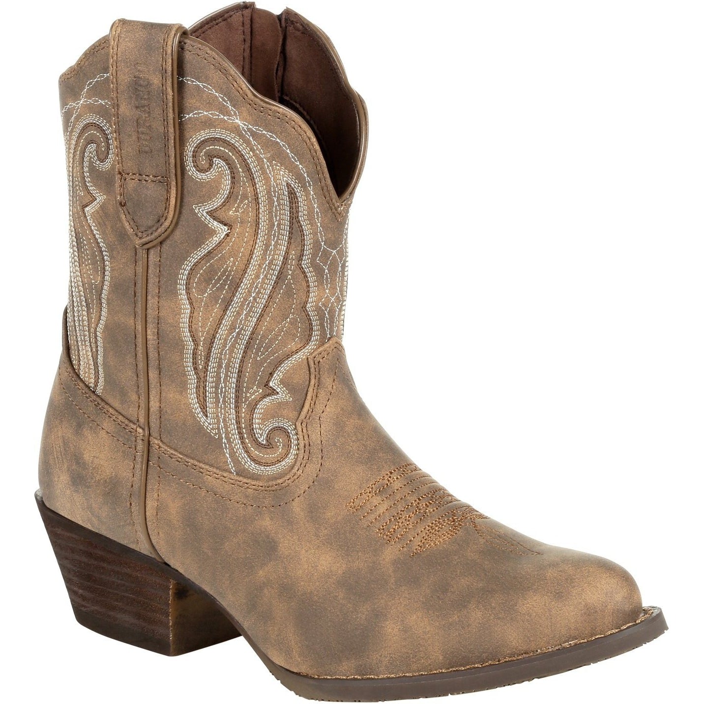 Durango Women's Shortie Driftwood Crush 8" R Toe Western Boot DRD0372 6 / Medium / Brown - Overlook Boots