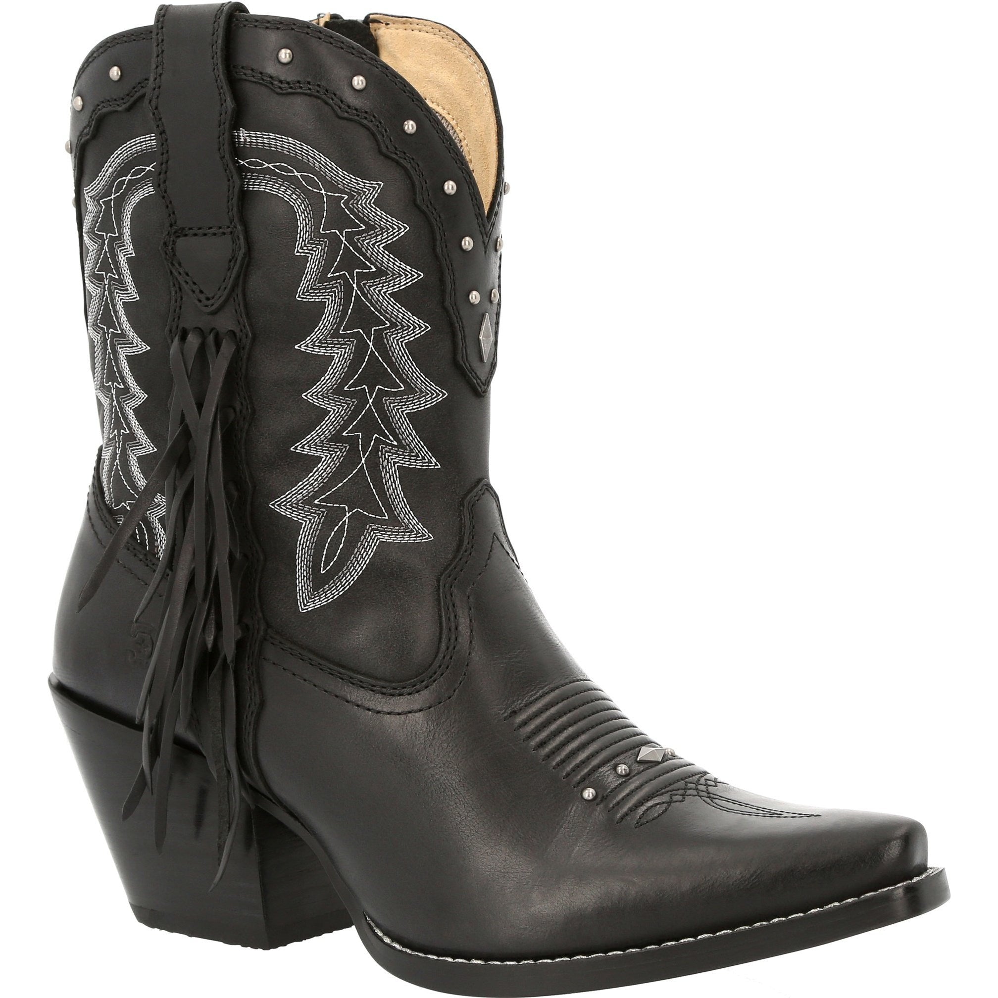 Durango Women's Crush™ 8" Soft Toe Zipper Bootie Western Boot- DRD0432 6 / Medium / Black - Overlook Boots
