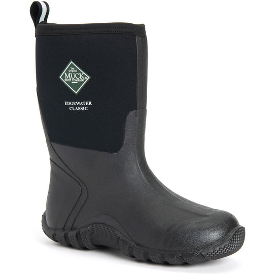 Muck Men's Edgewater Classic Mid Waterproof Rubber Hunt Boot - Black - ECM-000 5 / Medium / Black - Overlook Boots