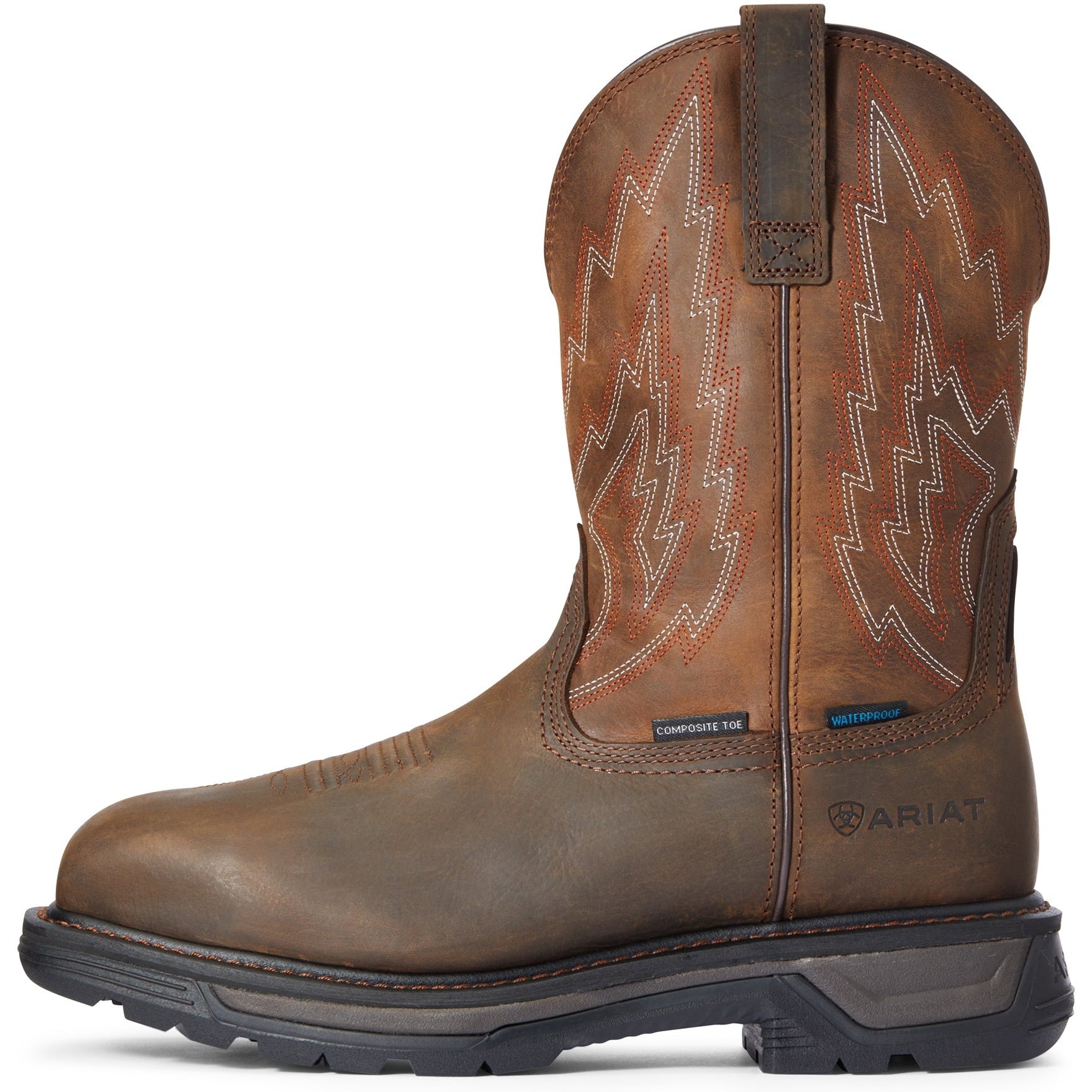 Ariat Men's Big Rig Composite Toe Waterproof Western Work Boot - Brown - 10033993 - Overlook Boots