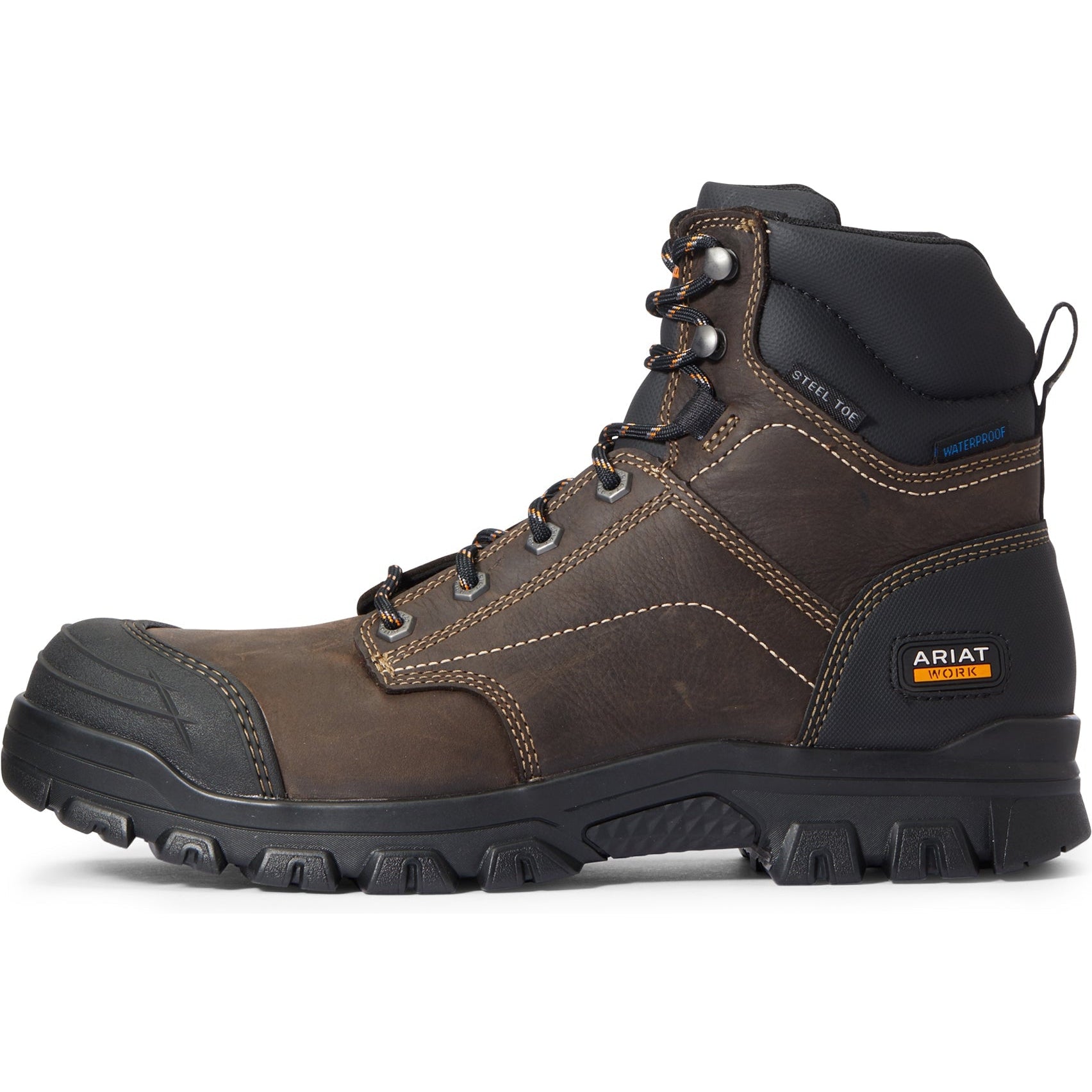 Ariat Men's Treadfast 6" Steel Toe WP Work Boot - Brown - 10034673  - Overlook Boots