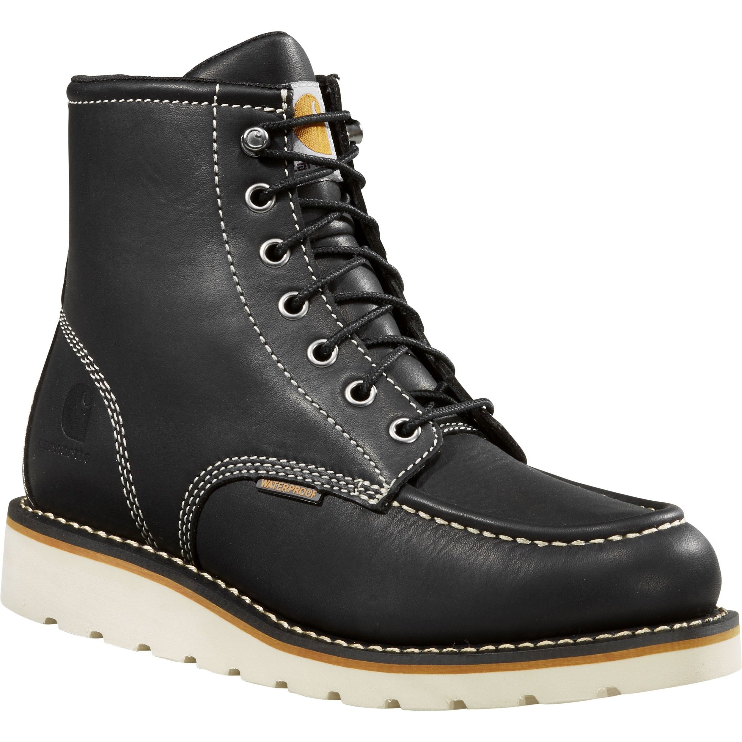 Carhartt Women's 6" Soft Toe WP Wedge Work Boot- Black- FW6021-W 6 / Medium / Brown - Overlook Boots