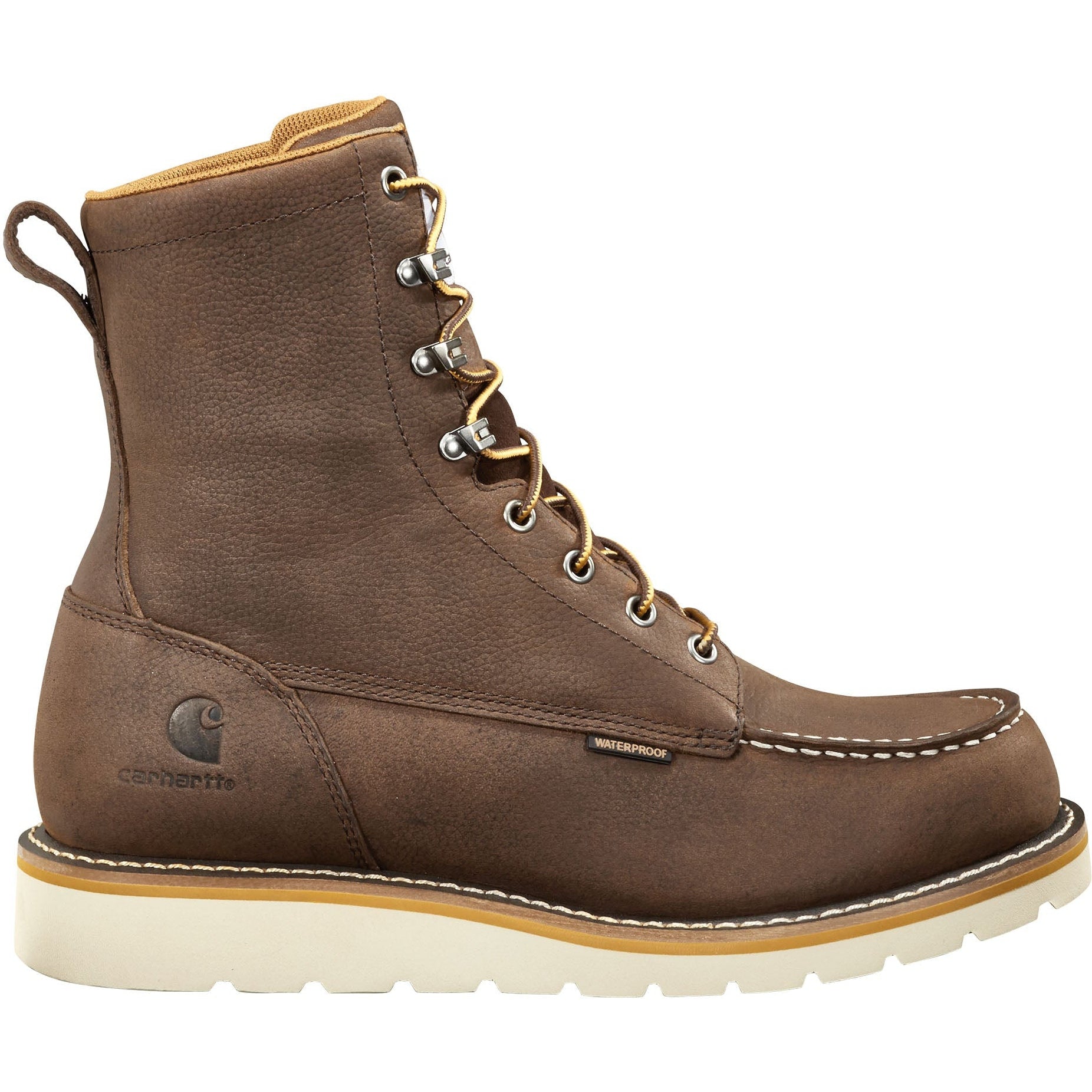 Carhartt Men's 8" WP Soft Toe Wedge Work Boot - Dark Brown - FW8095-M 8 / Medium / Brown - Overlook Boots