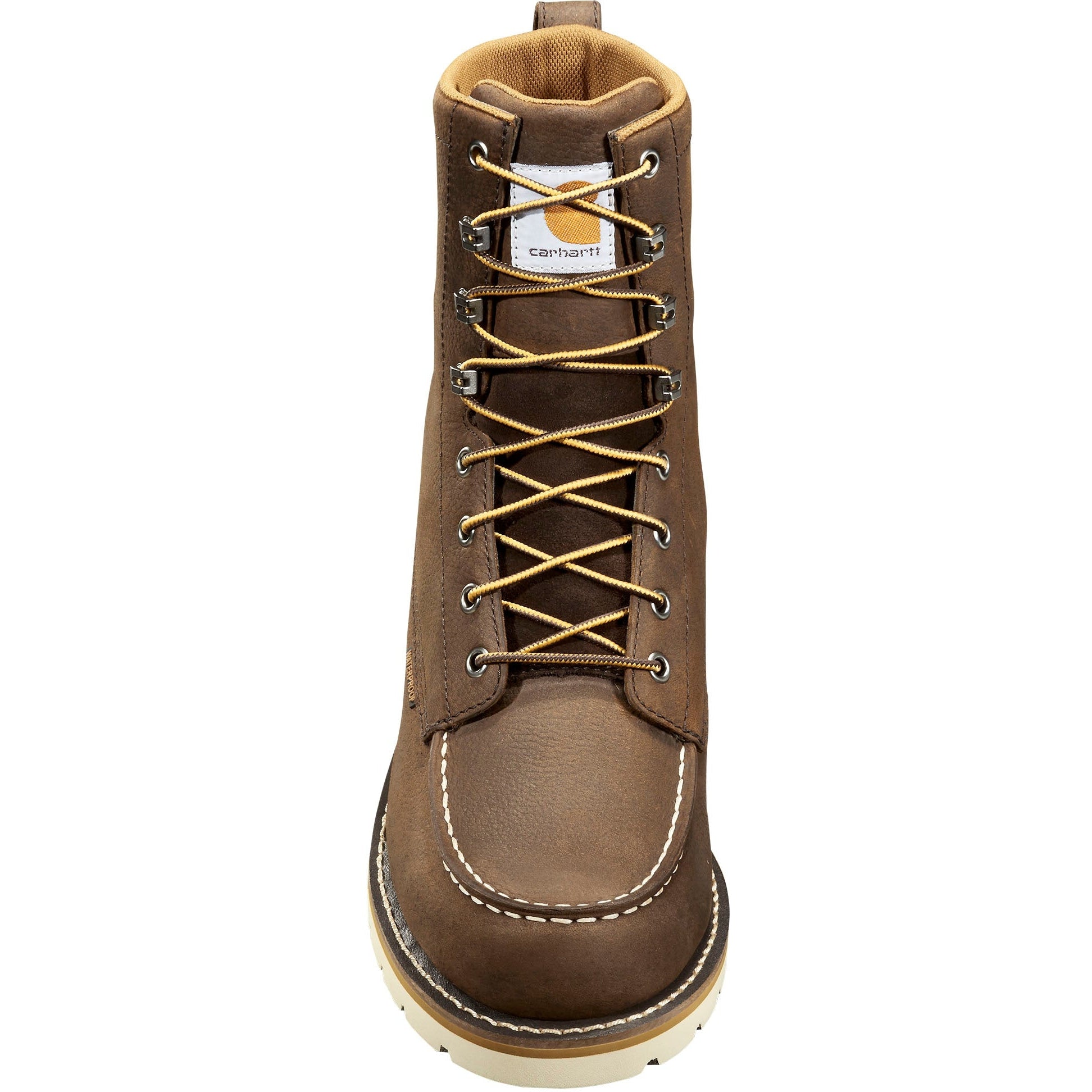 Carhartt Men's 8" WP Soft Toe Wedge Work Boot - Dark Brown - FW8095-M  - Overlook Boots