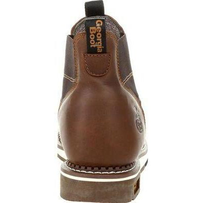 Georgia Men's Wedge Chelsea Soft Toe WP Wedge Work Boot - Brown - GB00352  - Overlook Boots