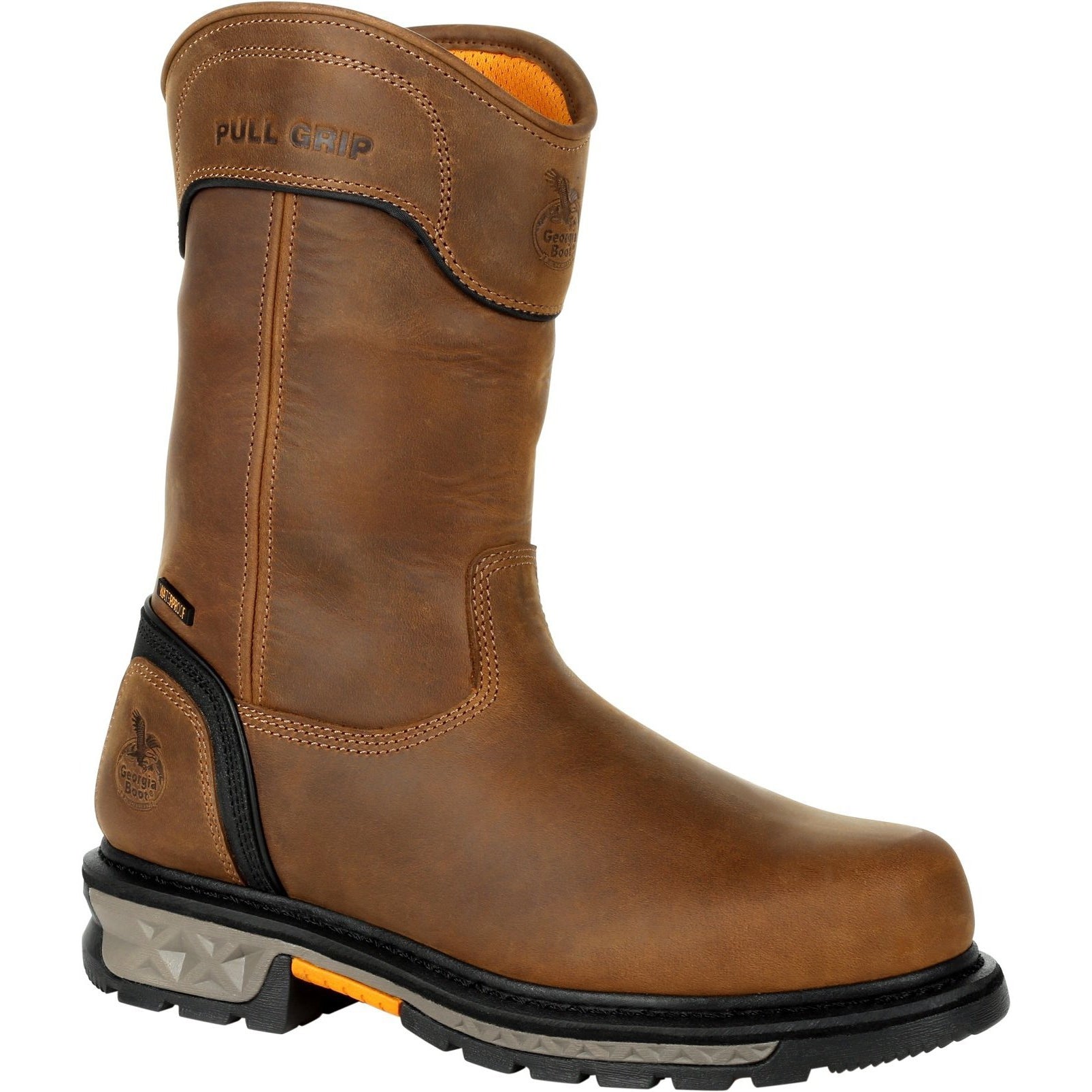 Georgia Men's Carbo-Tec LTX 11" Comp Toe WP Pull-On Work Boot- GB00394 8 / Medium / Brown - Overlook Boots