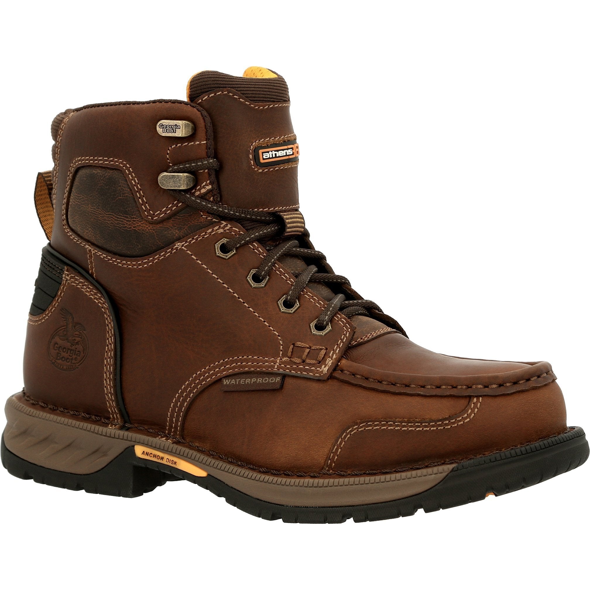 Georgia Men's Athens 360 5" Soft Toe WP Work Boot - Brown - GB00439 8 / Medium / Brown - Overlook Boots