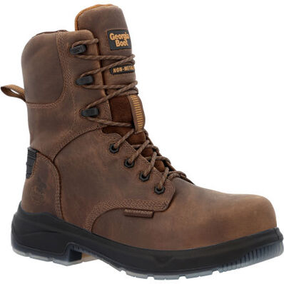 Georgia Men's Flxpoint Ultra 8" WP Comp Toe Work Boot -Brown- GB00554  - Overlook Boots
