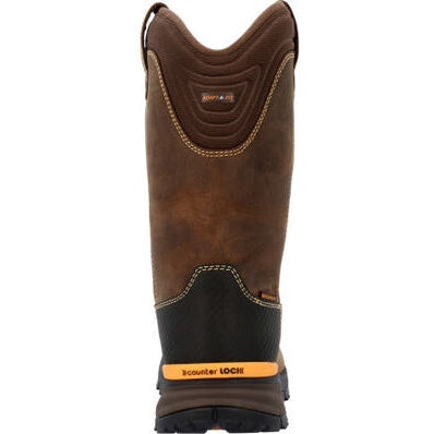Georgia Men's TBD 11" Soft Toe WP Wellington Pull On Work Boot -Brown- GB00598  - Overlook Boots