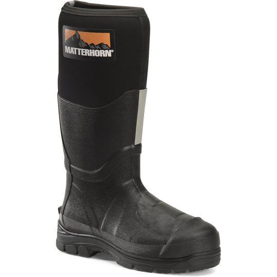 Matterhorn Men's Mud Jumper 16" Steel Toe Waterproof Metguard Rubber Work Boot- MT202 6.0 / Medium / Black - Overlook Boots