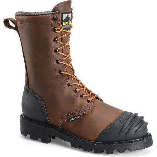 Matterhorn Men's Copper 10" Steel Toe WP Metguard USA Made Work Boot - MT910 8 / Medium / Brown - Overlook Boots