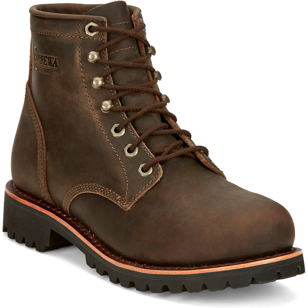 Chippewa Men's Classic 2.0 6" Steel Toe Work Boot - Brown - NC2081 8 / Medium / Brown - Overlook Boots