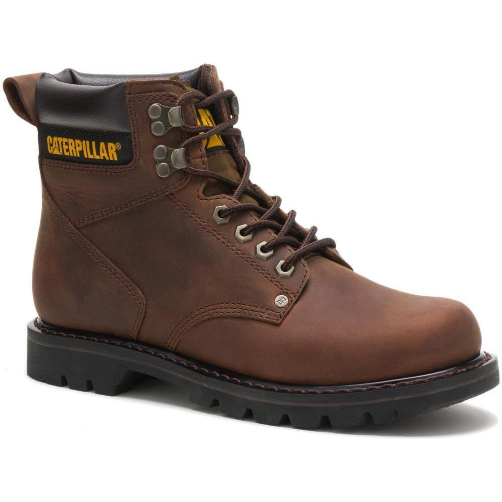 CAT Men's Second Shift 6" Work Boot - Dark Brown - P72593 7 / Medium / Brown - Overlook Boots