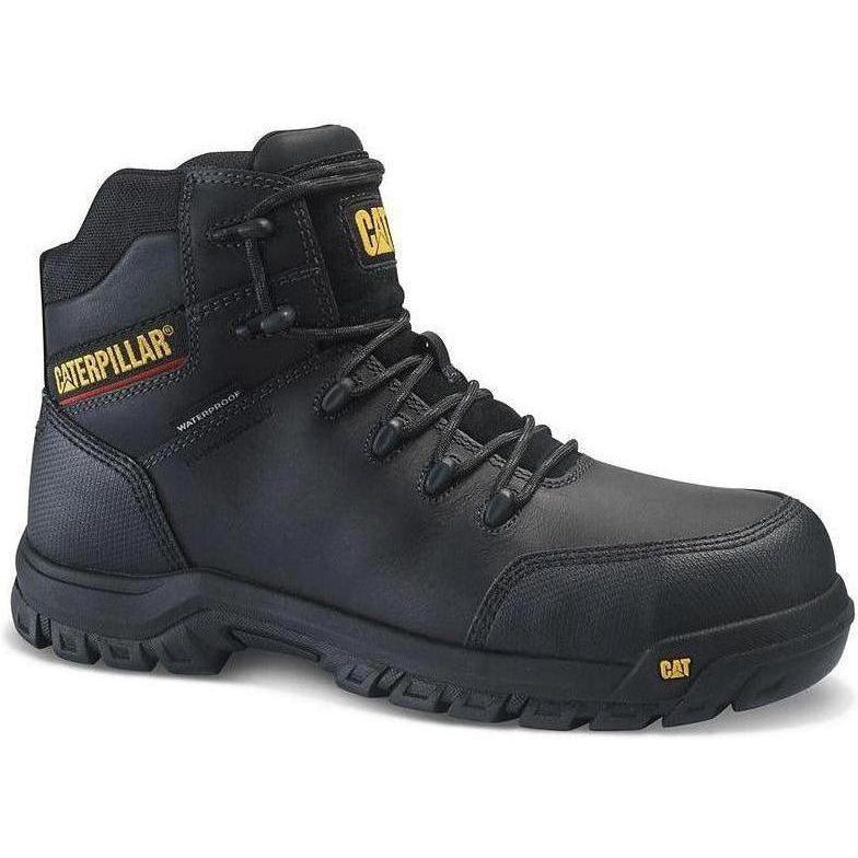 CAT Men's Resorption WP Comp Toe Work Boot - Black - P90976 7 / Medium / Black - Overlook Boots