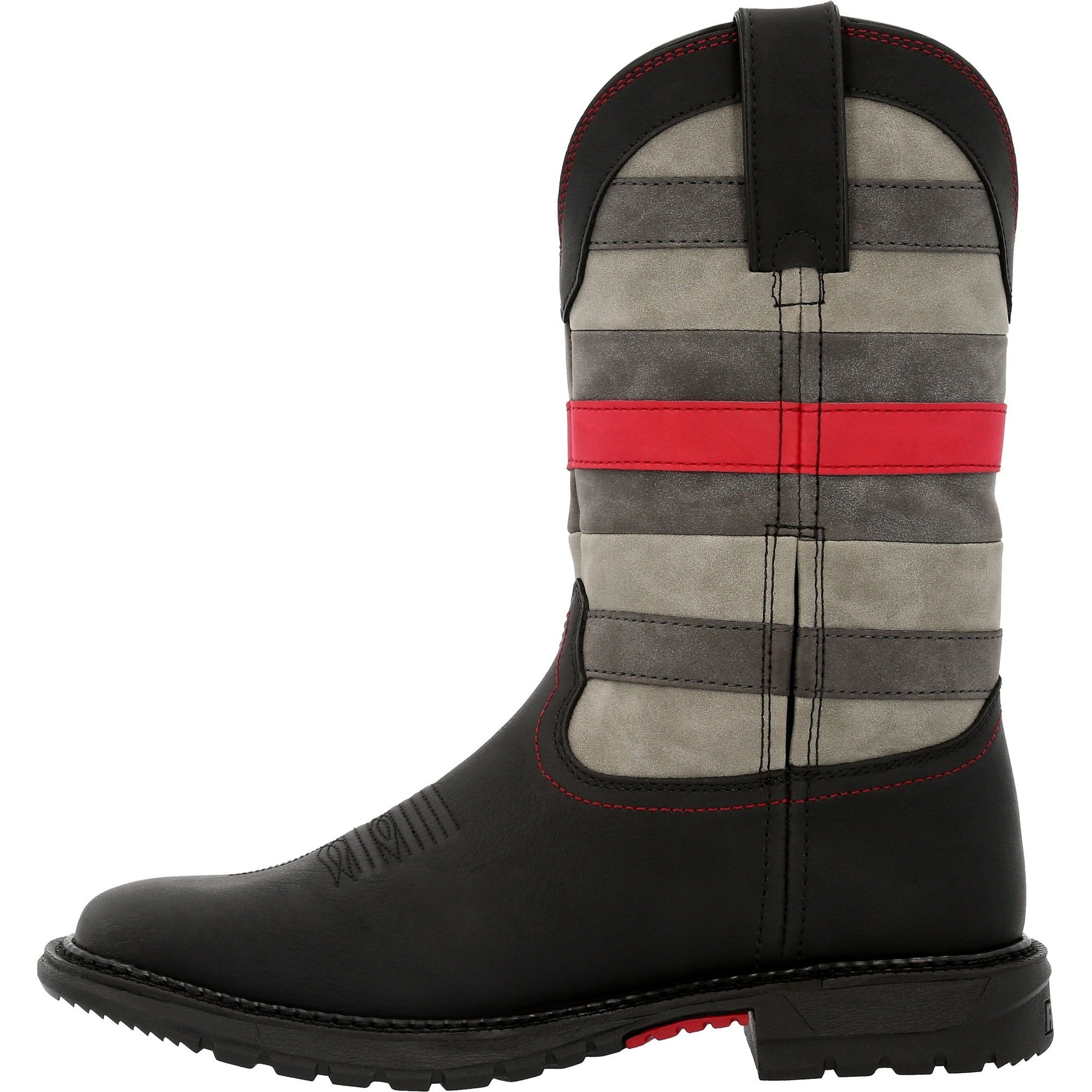 Rocky Women's Red Line 10" Square Toe Western Work Boot Black- RKD0089  - Overlook Boots