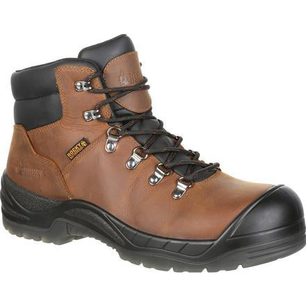 Rocky Men's Worksmart 6" Composite Toe Metguard Waterproof Work Boot Brown RKK0266 8.0 / Medium / Brown - Overlook Boots
