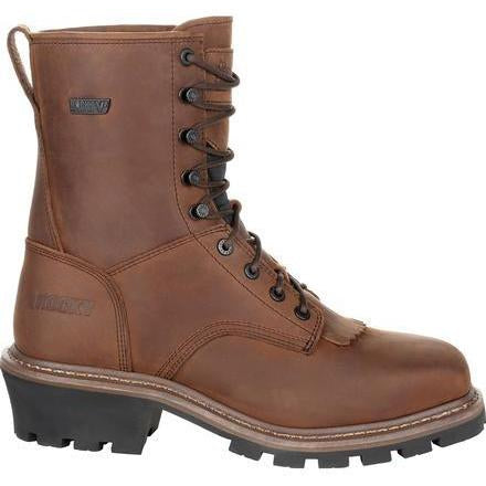 Rocky Men's Square Toe Logger Comp Toe WP Work Boot - Brown - RKK0277  - Overlook Boots