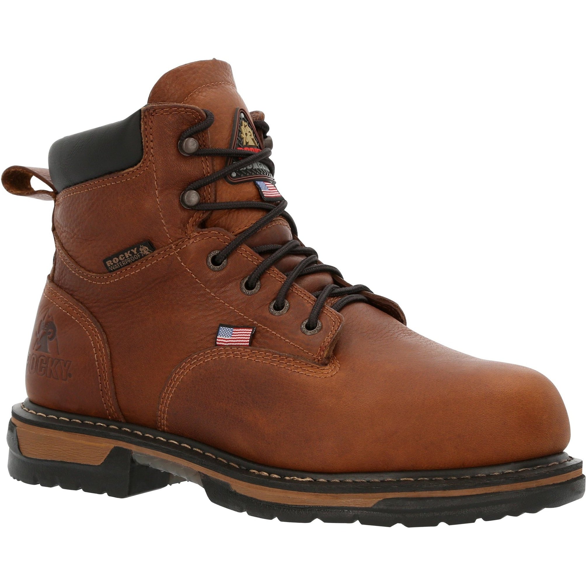 Rocky Men's IronClad 6" Steel Toe WP MG USA Made Work Boot - RKK0362 8 / Medium / Brown - Overlook Boots