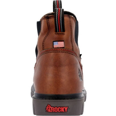 Rocky Men's Worksmart WP Chelsea Comp Toe Work Boot -Brown- RKK0400  - Overlook Boots