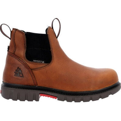 Rocky Men's Worksmart WP Chelsea Comp Toe Work Boot -Brown- RKK0400 8 / Medium / Brown - Overlook Boots