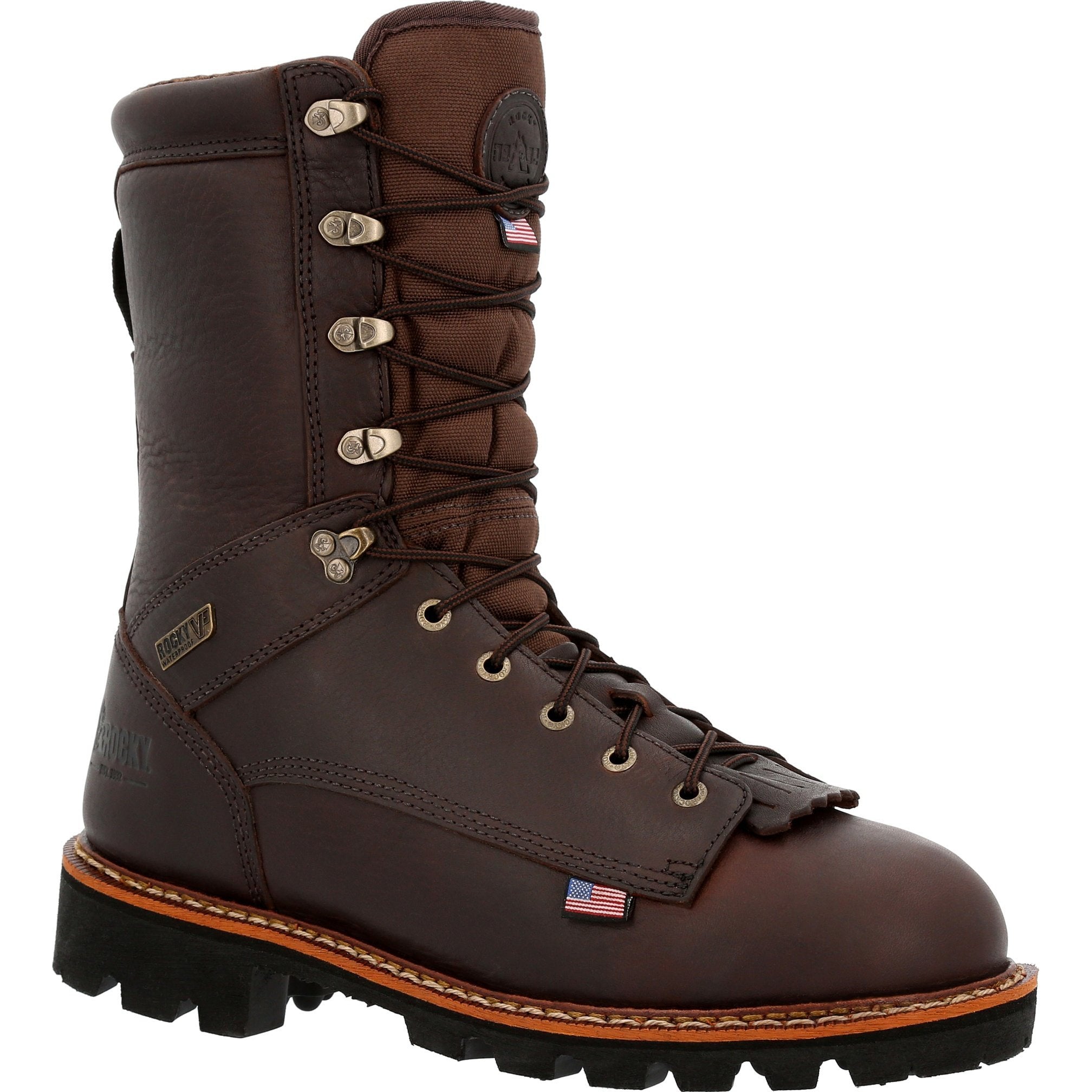 Rocky Men's ELK Stalker 10" WP 400G USA Made Outdoor Hunt Boot- RKS0548 8 / Medium / Brown - Overlook Boots
