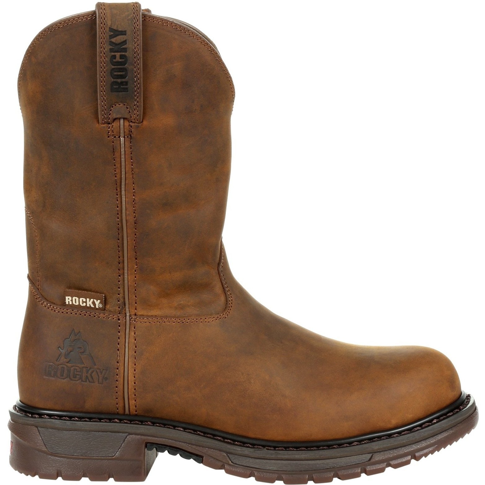 Rocky Men's Original Ride Steel Toe WP Western Work Boot Brown RKW0306  - Overlook Boots