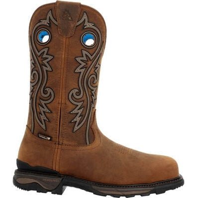 Rocky Men's Carbon 12" WP 6 Carbon Toe Western Work Boot -Brown- RKW0376 7 / Medium / Brown - Overlook Boots