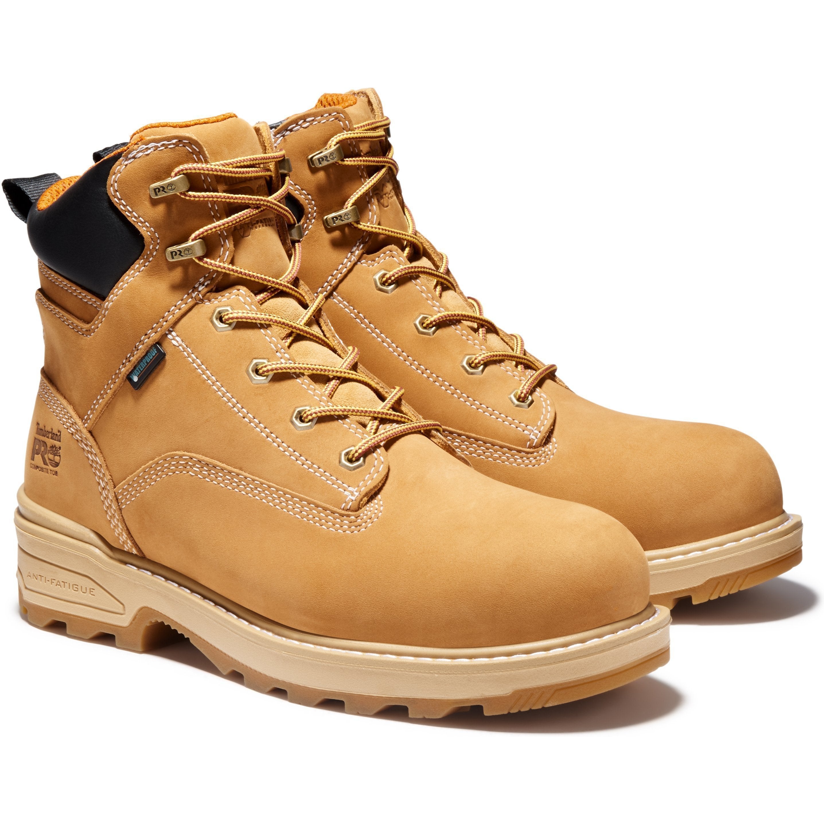 Timberland PRO Men's Resistor 6" Comp Toe WP Ins Work Boot TB0A121H231 7 / Medium / Wheat Tumbled Full Grain - Overlook Boots