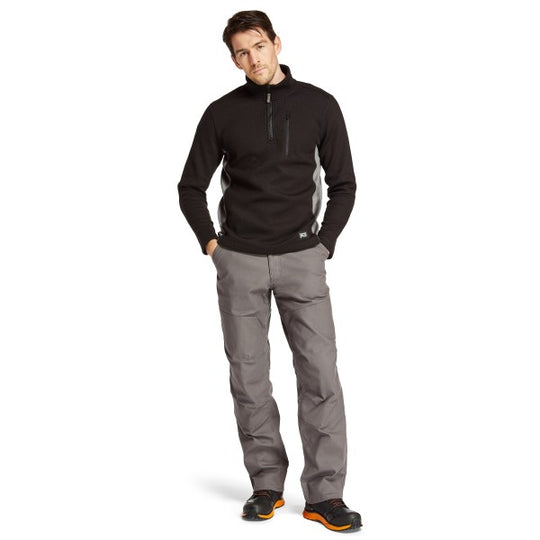 Timberland Pro Men's Studwall 1/4 Zip Textured Fleece Top - Black - TB0A1HGK015  - Overlook Boots