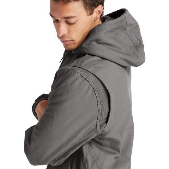 Timberland Pro Men's Gritman Lined Canvas Hooded Jacket - Pewter - TB0A1VB4060  - Overlook Boots