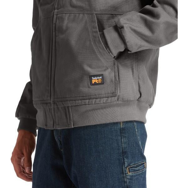 Timberland Pro Men's Gritman Lined Canvas Hooded Jacket - Pewter - TB0A1VB4060  - Overlook Boots