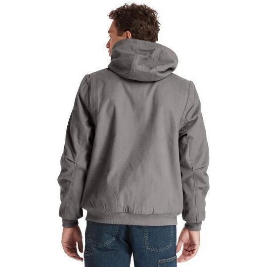 Timberland Pro Men's Gritman Lined Canvas Hooded Jacket - Pewter - TB0A1VB4060  - Overlook Boots
