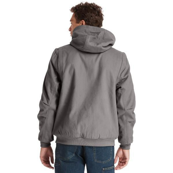 Timberland Pro Men's Gritman Lined Canvas Hooded Jacket - Pewter - TB0A1VB4060  - Overlook Boots