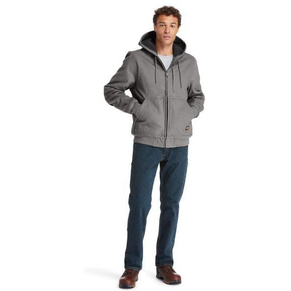 Timberland Pro Men's Gritman Lined Canvas Hooded Jacket - Pewter - TB0A1VB4060  - Overlook Boots