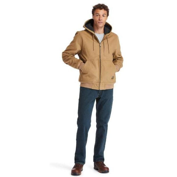 Timberland Pro Men's Gritman Lined Canvas Hooded Jacket - Wheat - TB0A1VB4D02  - Overlook Boots