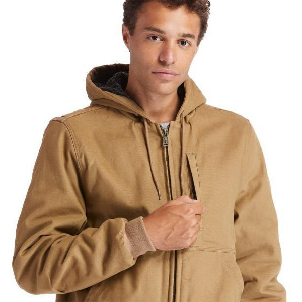 Timberland Pro Men's Gritman Lined Canvas Hooded Jacket - Wheat - TB0A