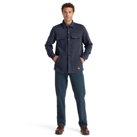 Timberland Pro Men's Mill River Fleece Work Shirt Jacket - Navy - TB0A1VCQ434  - Overlook Boots