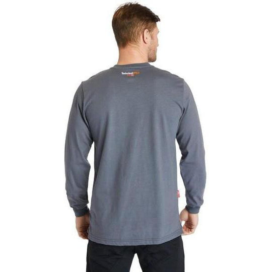 Timberland Pro Men's Flame Resistant Long Sleeve Work Henley - Charcoal - TB0A23P4003  - Overlook Boots