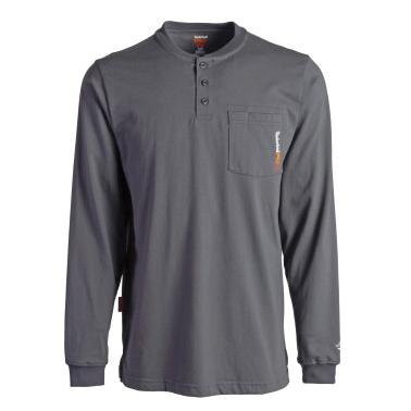 Timberland Pro Men's Flame Resistant Long Sleeve Work Henley - Charcoal - TB0A23P4003 Small / Grey - Overlook Boots