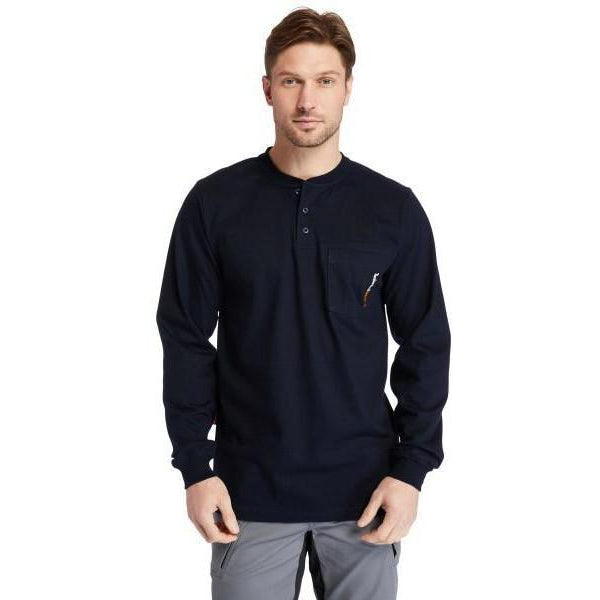 Timberland Pro Men's Flame Resistant Long Sleeve Work Henley - Navy - TB0A23P4410  - Overlook Boots