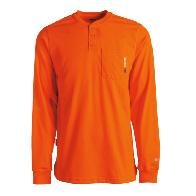 Timberland Pro Men's Flame Resistant Long Sleeve Work Henley - Orange - TB0A23P4Y86 Small / Orange - Overlook Boots