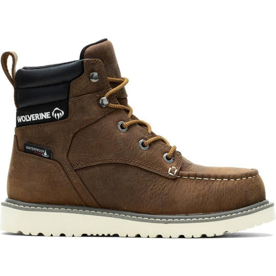 Wolverine Men's Trade Wedge Steel Toe Waterproof Work Boot - Brown - W230045 5.0 / Medium / Brown - Overlook Boots
