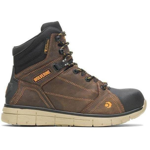 Wolverine Men's Rigger EPX  6" Safety Toe WP Wedge Work Boot Brown - W10797  - Overlook Boots