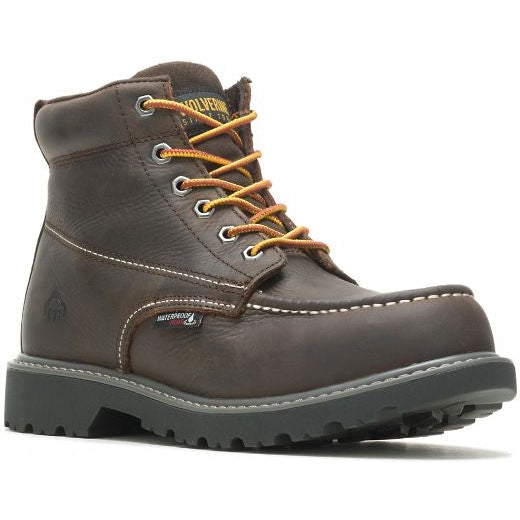 Wolverine Men's Floorhand 6" Steel Toe WP Work Boot -Brown- W221048  - Overlook Boots