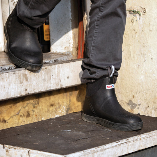 Xtratuf Men's Wheelhouse 6" Ankle Deck Waterproof Boot - Black - XMW-000 - Overlook Boots